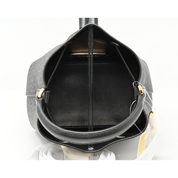 MICHAEL KORS SURI Small Logo Bucket Crossbody Black Signature Canvas NWT $398 - Picture 6 of 12
